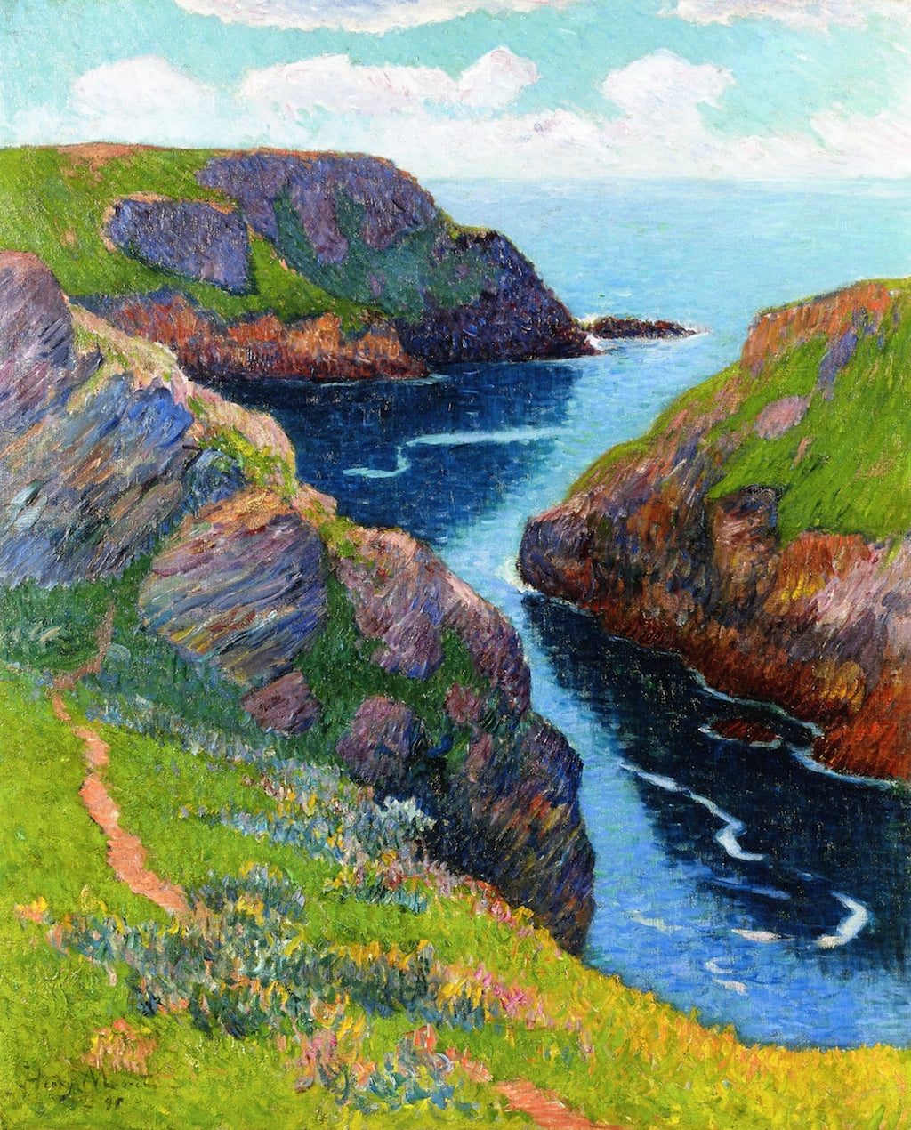 Belle-Île, vintage artwork by Henry Moret, 12x8" (A4) Poster
