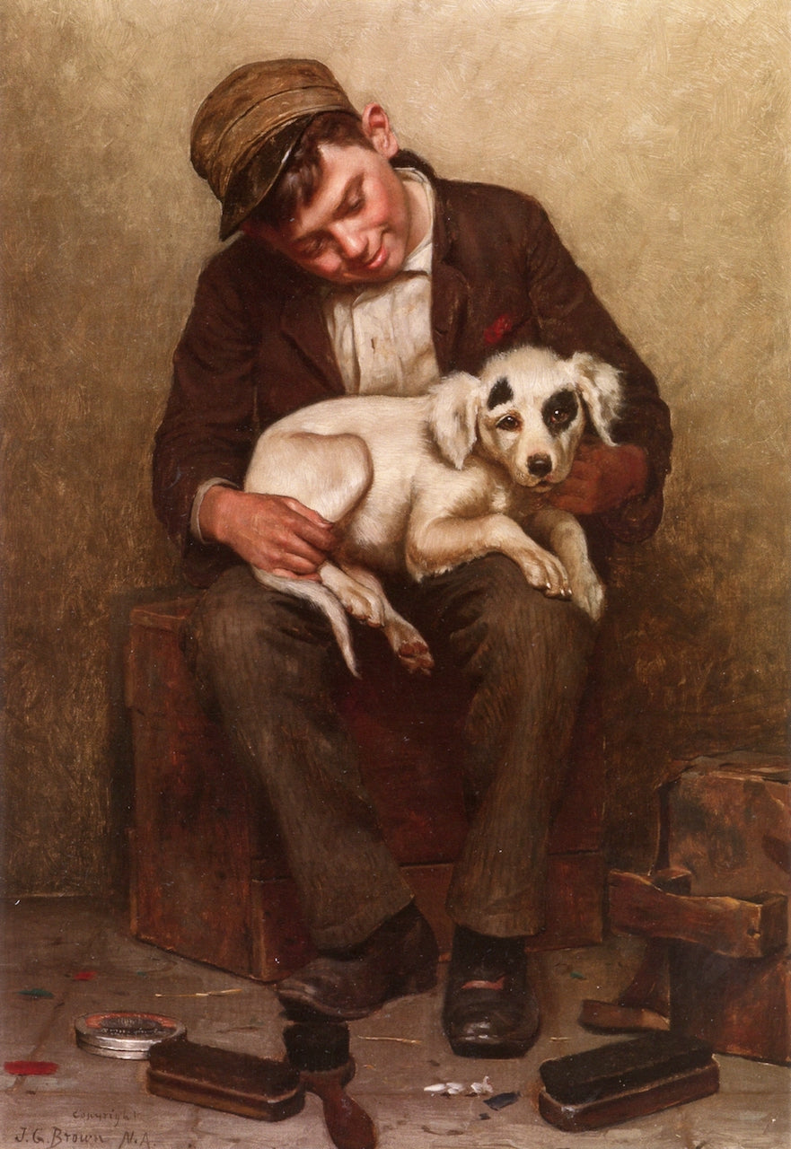 The Bootblack's Best Friend, vintage artwork by John George Brown, 12x8" (A4) Poster
