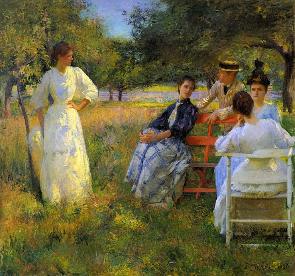 In the Orchard, vintage artwork by Edmund Tarbell, 12x8" (A4) Poster