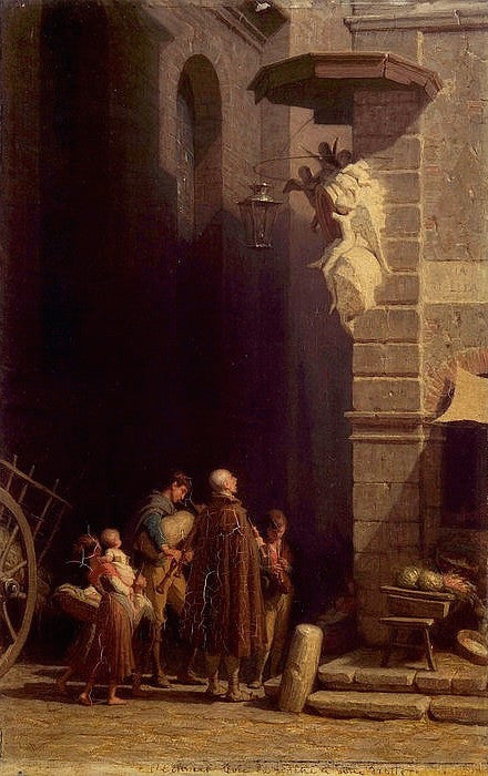 Roman Street Singer, vintage artwork by Alfred Jacques van Muyden, A3 (16x12") Poster Print