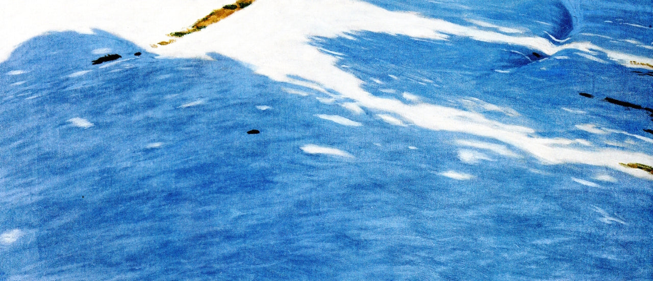 Hard Shadow Cast on Snow, vintage artwork by Hans Emmenegger, 12x8" (A4) Poster