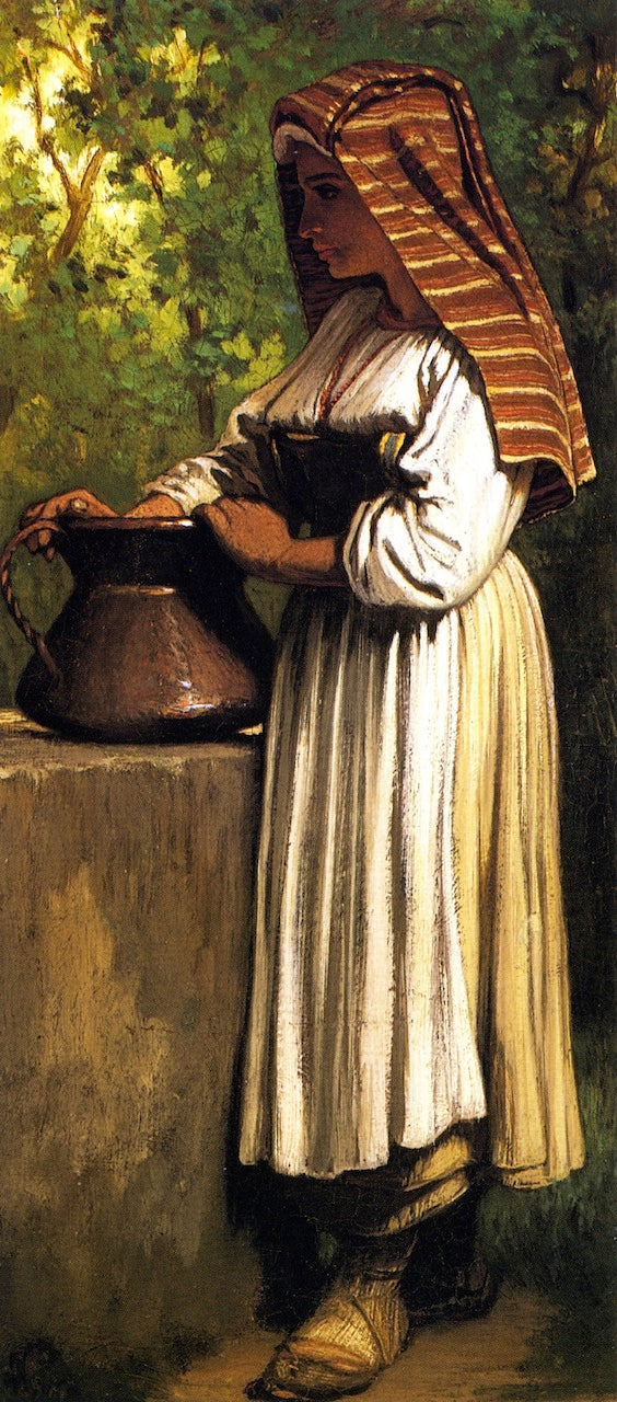 Etruscan Girl, vintage artwork by Elihu Vedder, 12x8" (A4) Poster
