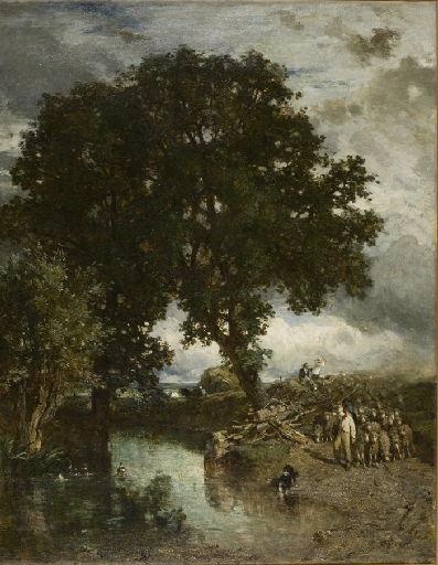 A Flock of Sheep in the District of Sezanne, vintage artwork by Constant Troyon, A3 (16x12") Poster Print