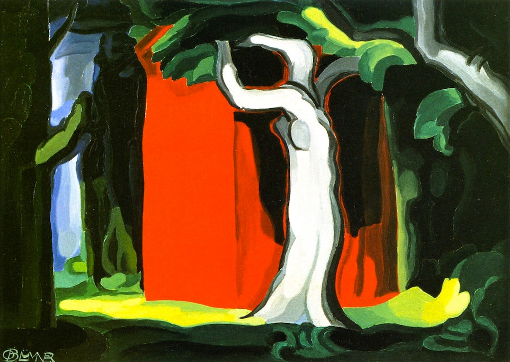 June Night, Backyard, vintage artwork by Oscar Bluemner, 12x8" (A4) Poster
