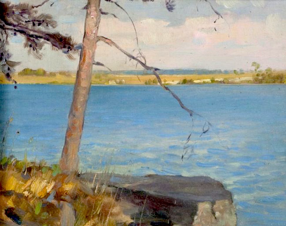 Lone Tree, St. Lawrence, vintage artwork by Victor Coleman Anderson, 12x8" (A4) Poster