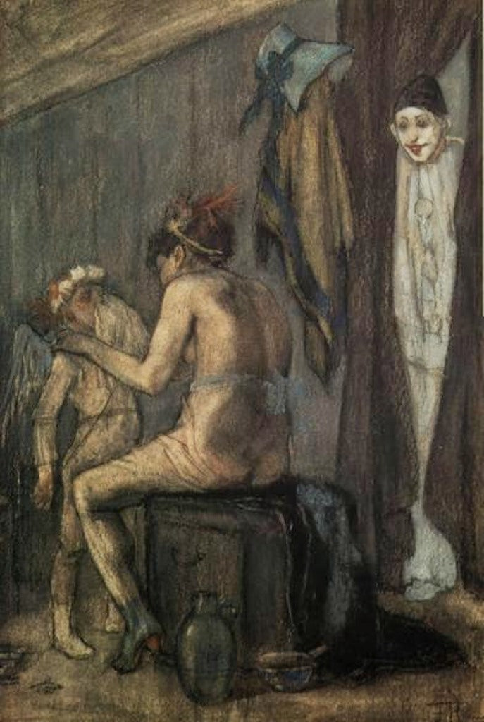 L'Amour Mouche, vintage artwork by Felicien Rops, 12x8" (A4) Poster