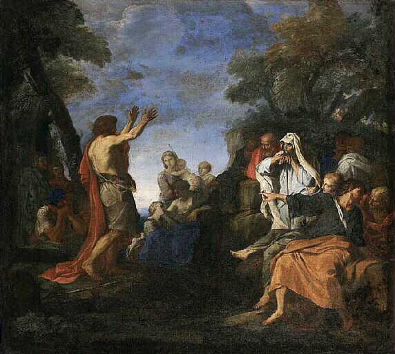 Foretelling of Saint John the Baptist, vintage artwork by Carlo Maratta, 12x8" (A4) Poster