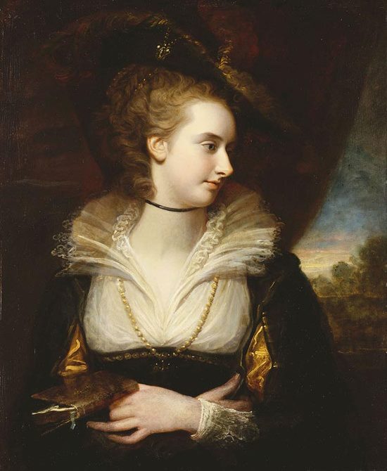 Elizabeth Milbanke, Viscountess Melbourne, vintage artwork by Richard Cosway, 12x8" (A4) Poster