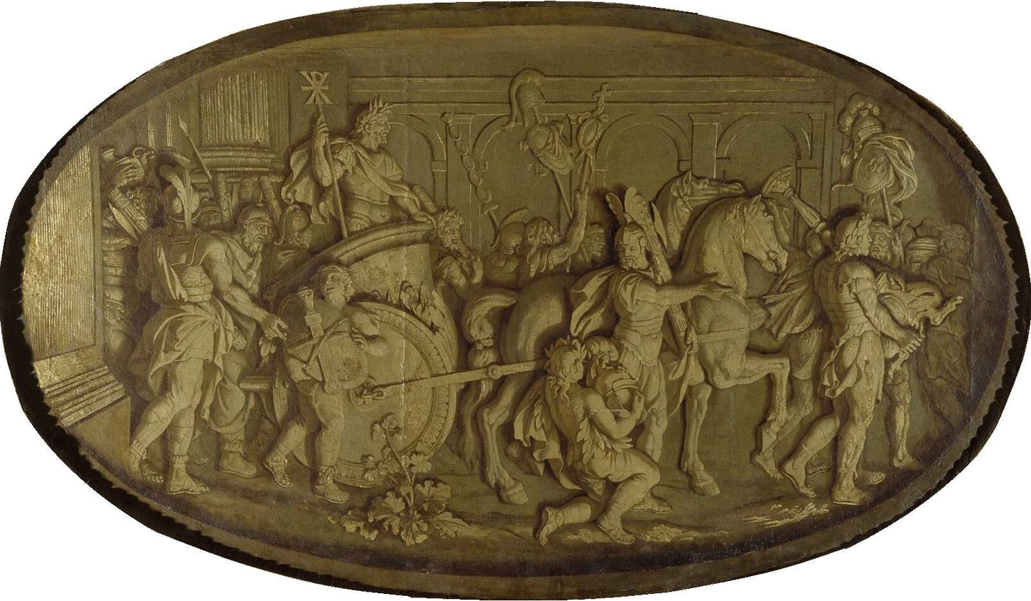 Salon of Mars - The Triumph of Constantine, vintage artwork by Rene-Antoine Houasse, 12x8" (A4) Poster