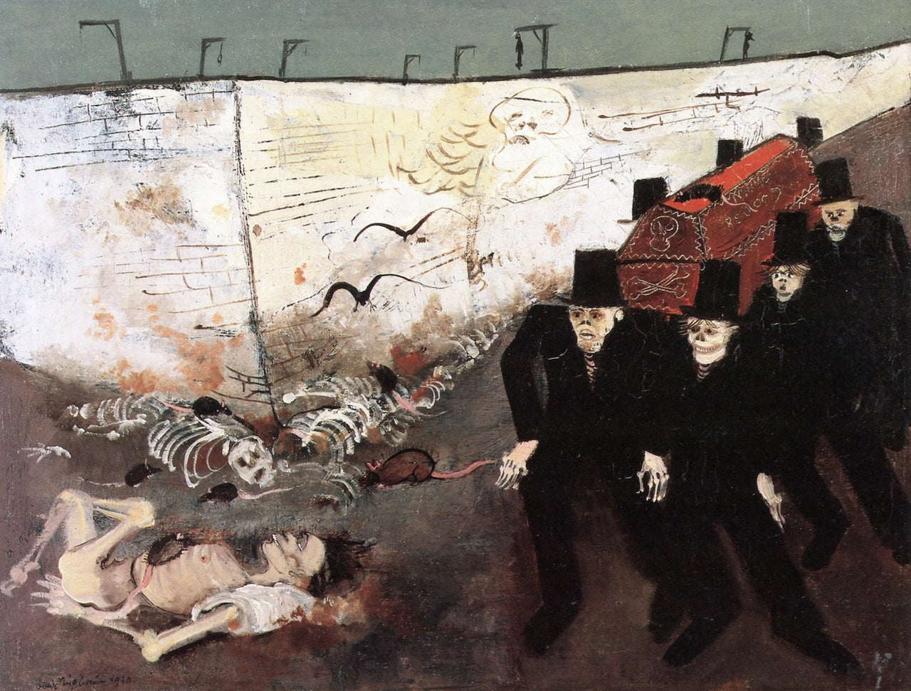 Dance by the Wall by Felix Nussbaum,16x12(A3) Poster