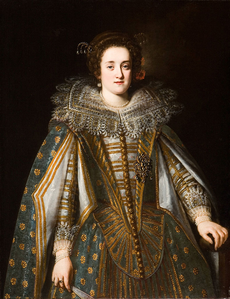 Portrait of Margherita de' Medici, duchess of Parma, vintage artwork by Justus Sustermans, 12x8" (A4) Poster