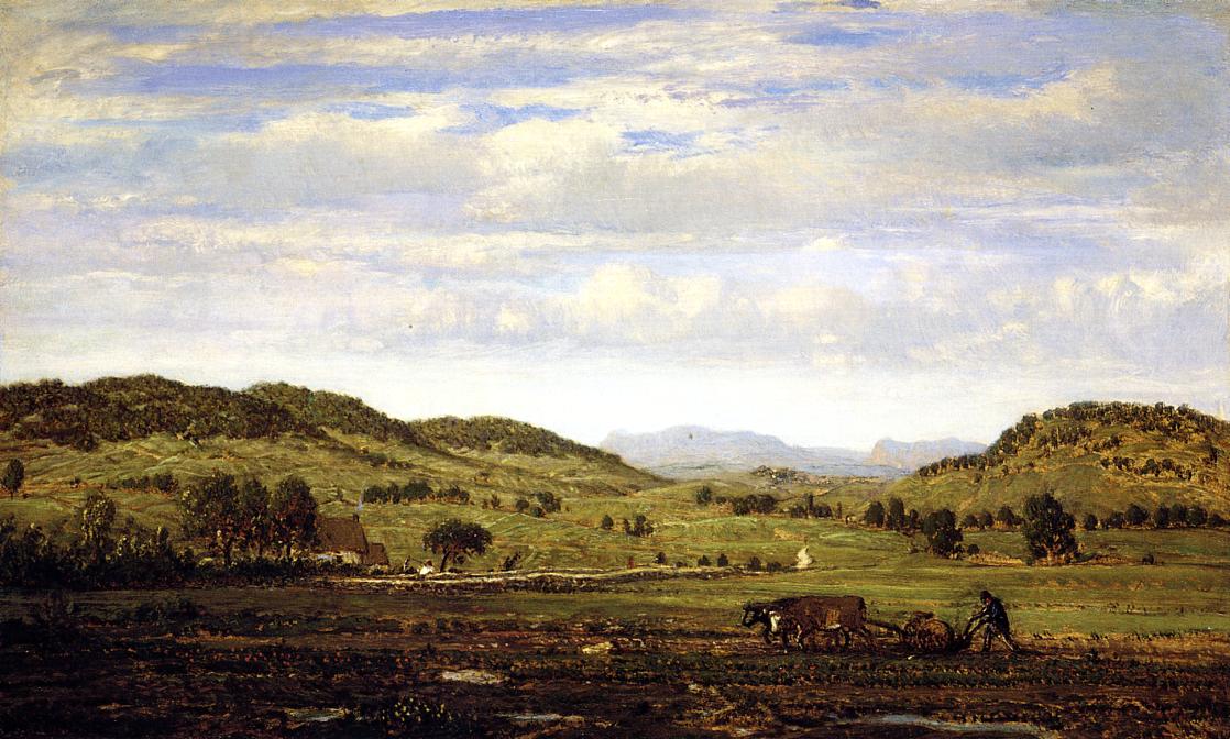 Landscape of Jura, Arbois, vintage artwork by Theodore Rousseau, A3 (16x12") Poster Print