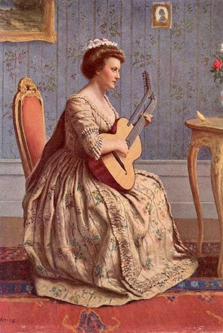 Woman playing the guitar by Adolf Hering,A3(16x12")Poster
