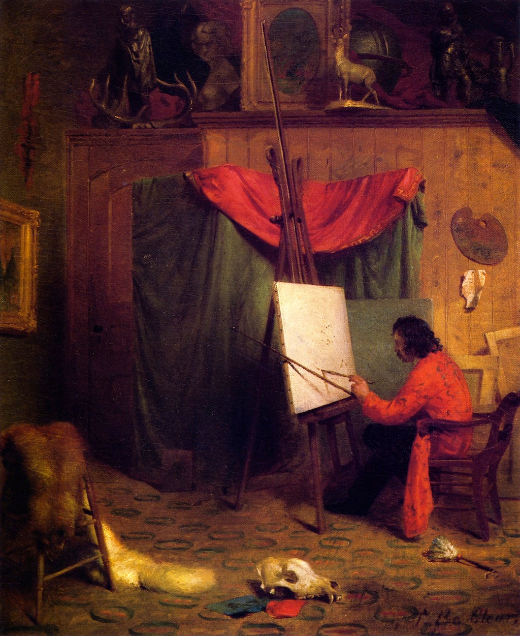 William Holbrook Beard in His Studio, vintage artwork by Thomas Le Clear, A3 (16x12") Poster Print