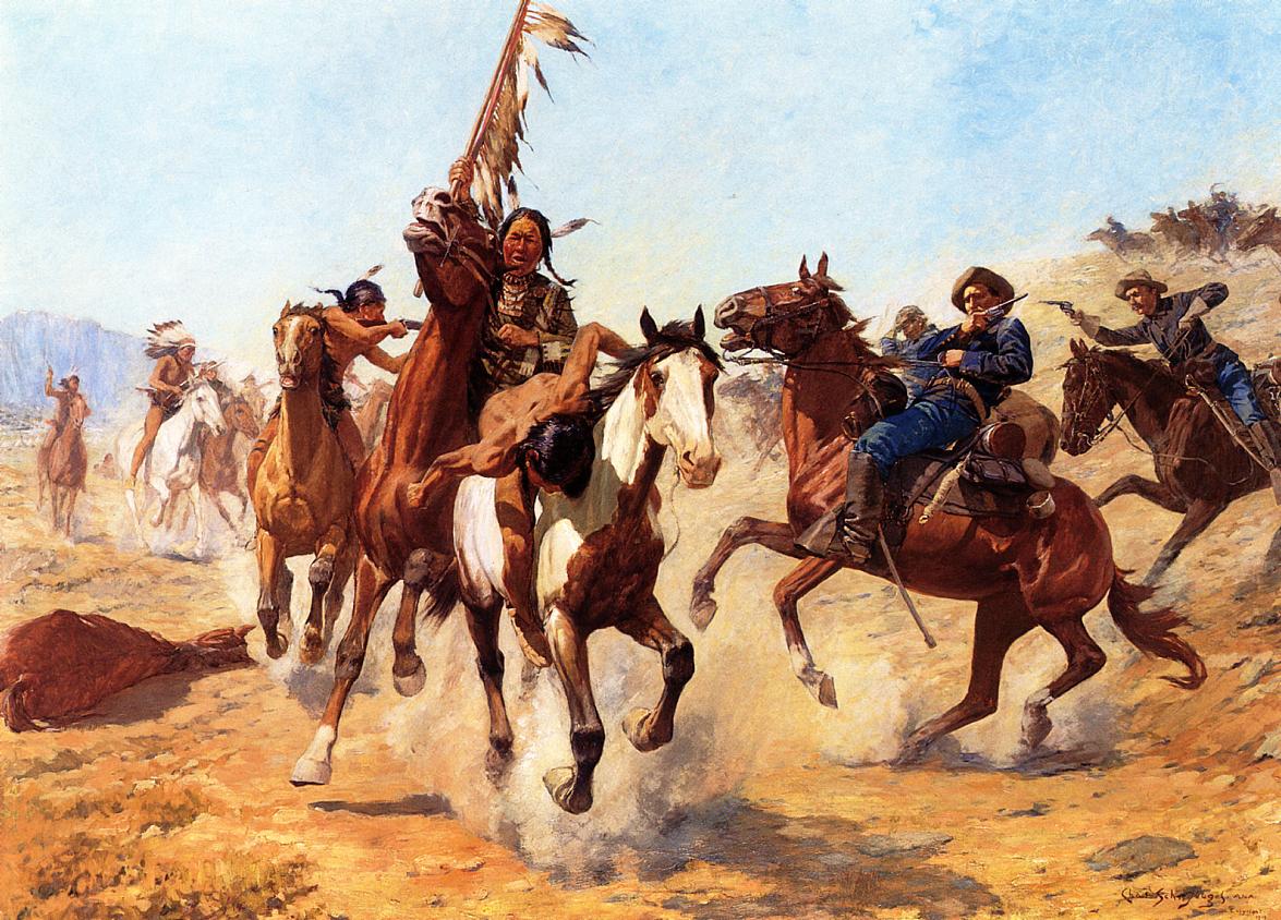 The Silenced War Whoop by Charles Schreyvogel,A3(16x12")Poster