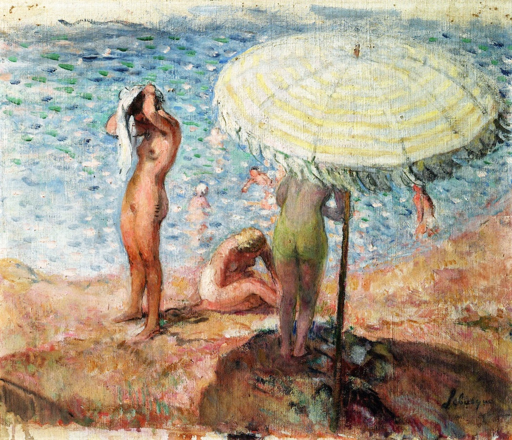 Bathers on the Beach, vintage artwork by Henri Lebasque, 12x8" (A4) Poster