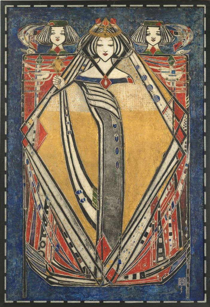 Queen of Diamonds, vintage artwork by Margaret MacDonald, 12x8" (A4) Poster