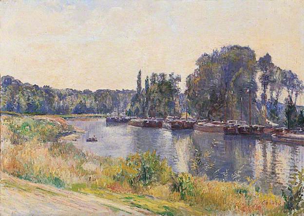 Waiting on the Oise by Frederic Cordey,A3(16x12")Poster
