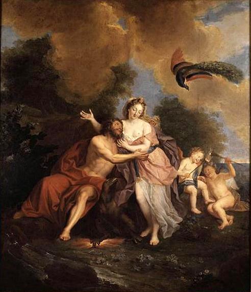 Jupiter and Juno on Mount Ida, vintage artwork by Antoine Coypel II, 12x8" (A4) Poster