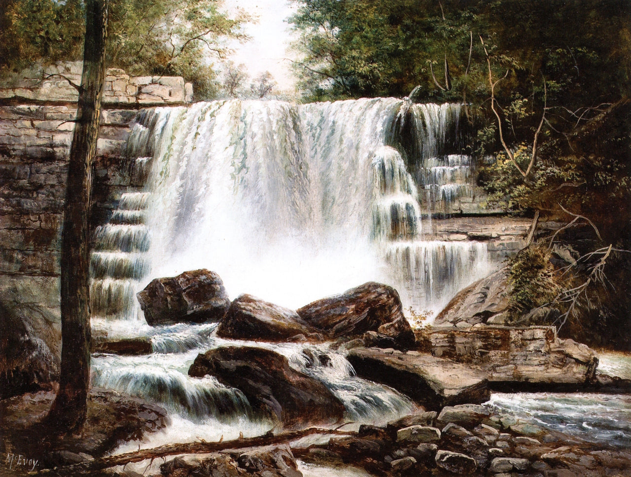 Webster's Falls, vintage artwork by Henry Nesbitt McEvoy, 12x8" (A4) Poster
