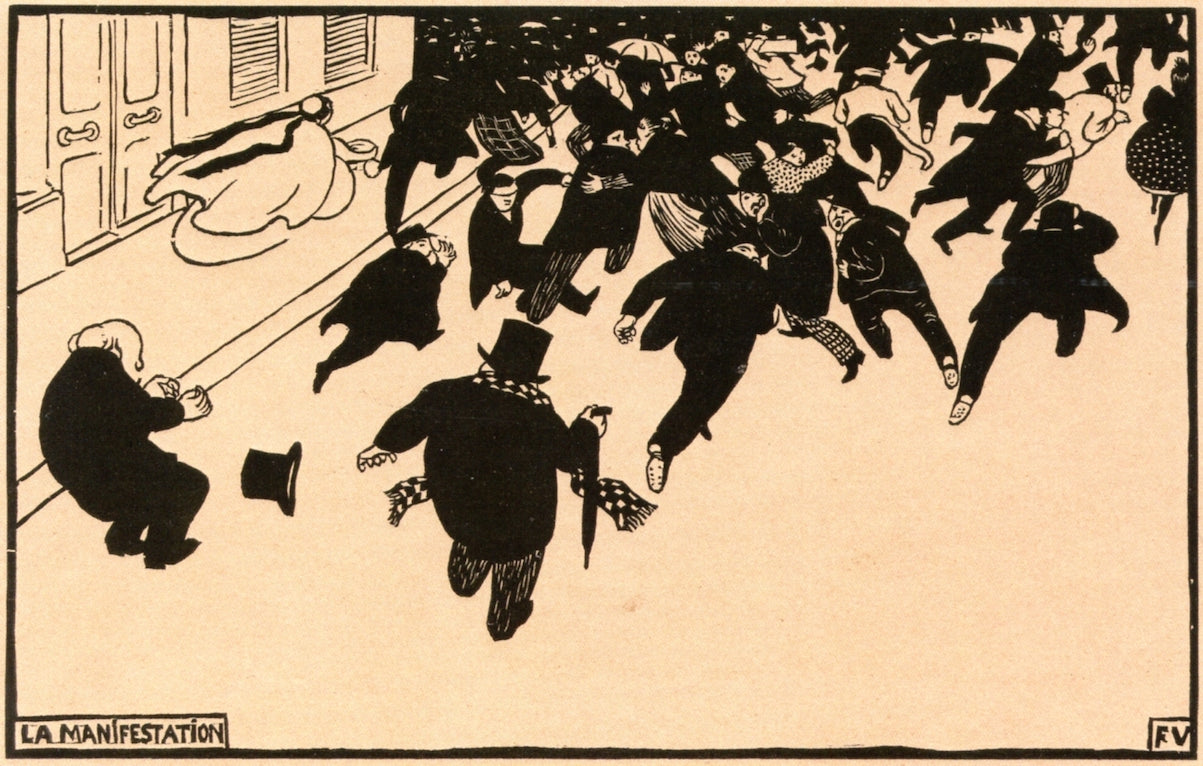 The Demonstration, vintage artwork by Felix Vallotton, 12x8" (A4) Poster