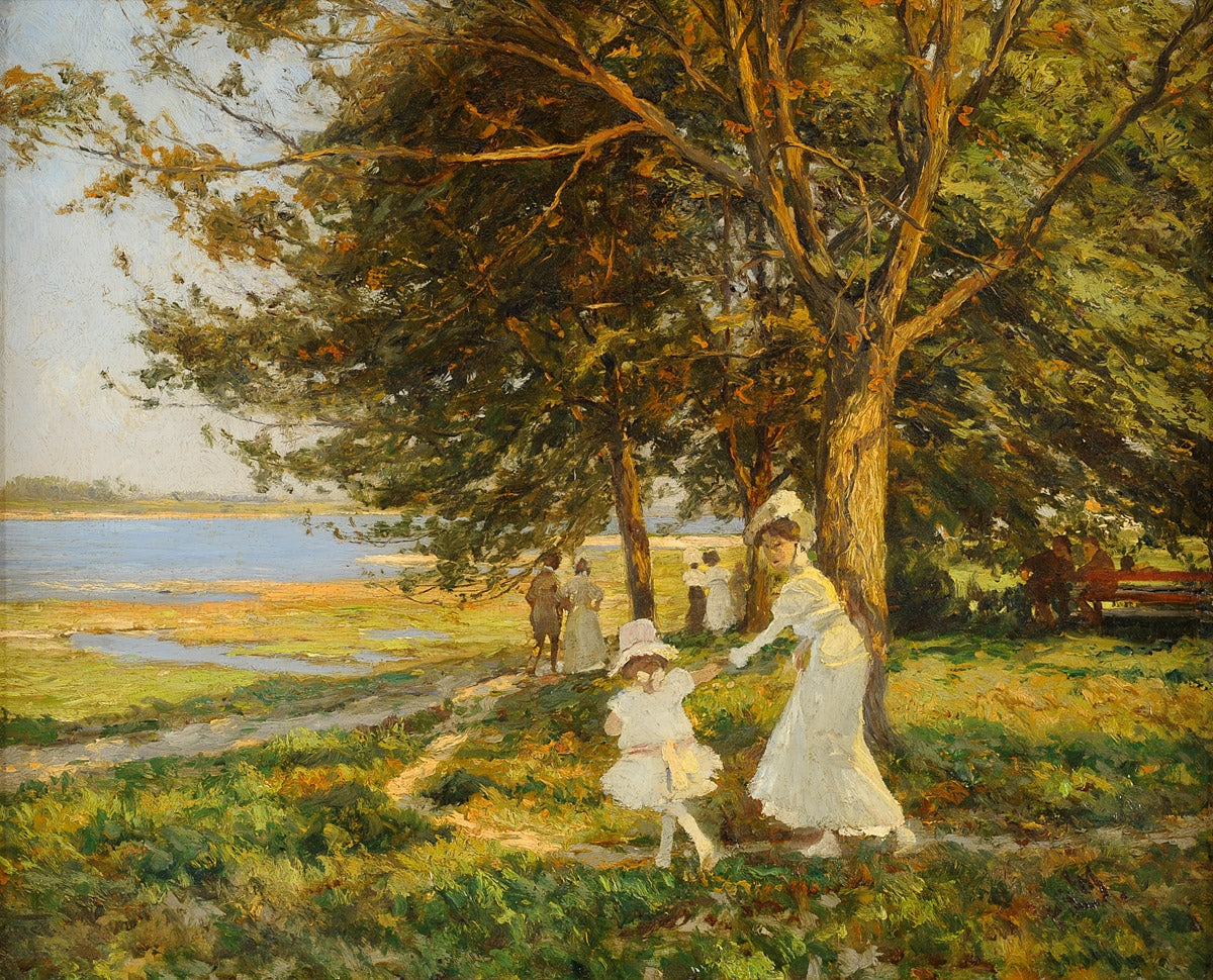 On the Rhine, vintage artwork by Wilhelm Schreuer, 12x8" (A4) Poster
