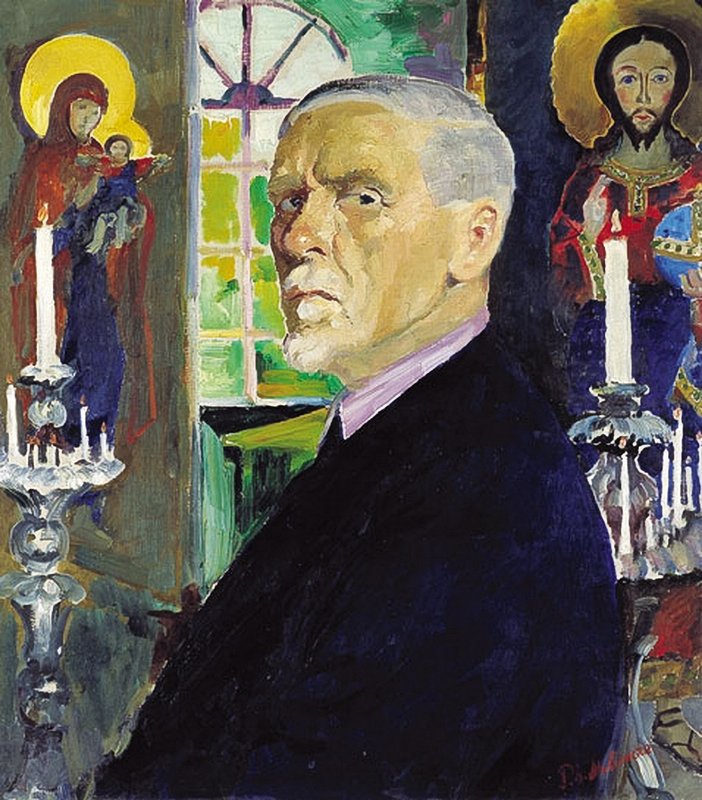 Self Portrait with Icons by Filipp Andreevich Maliavin,A3(16x12")Poster