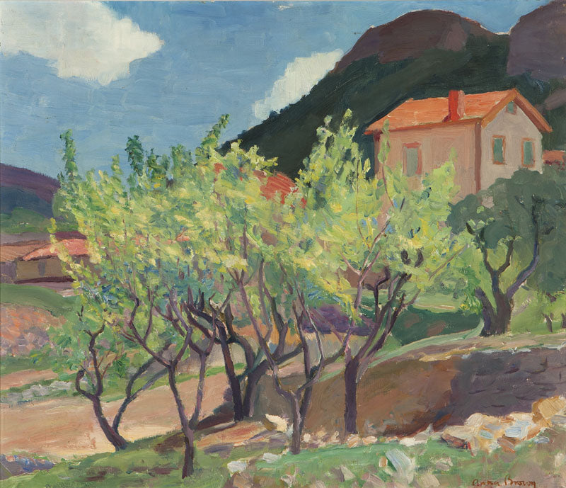 French Landscape with Fruit Trees by Anna Wood Brown,16x12(A3) Poster