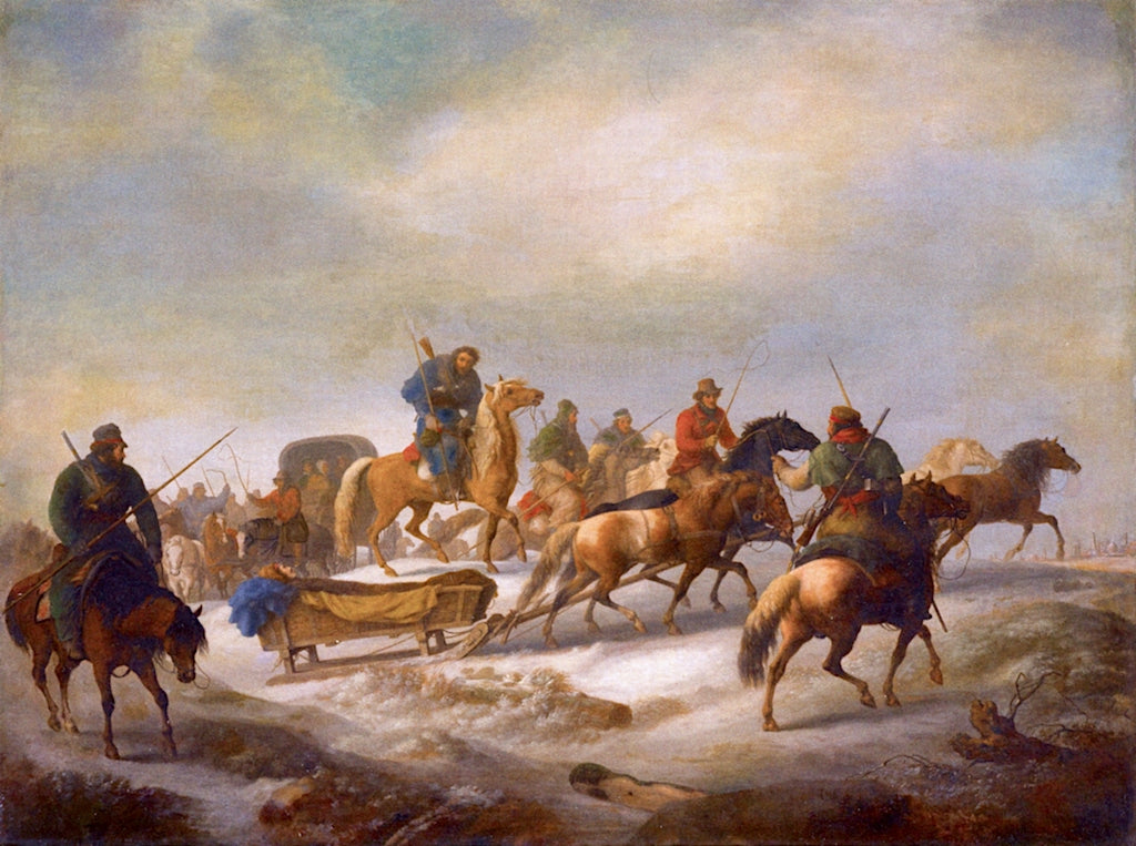 The Rescue of Count Münnich, vintage artwork by Albrecht Adam, 12x8" (A4) Poster