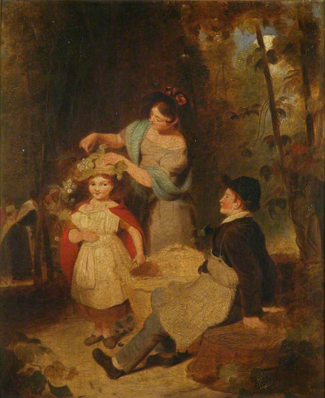 The Hop Pickers, vintage artwork by Henry William Pickersgill, 12x8" (A4) Poster