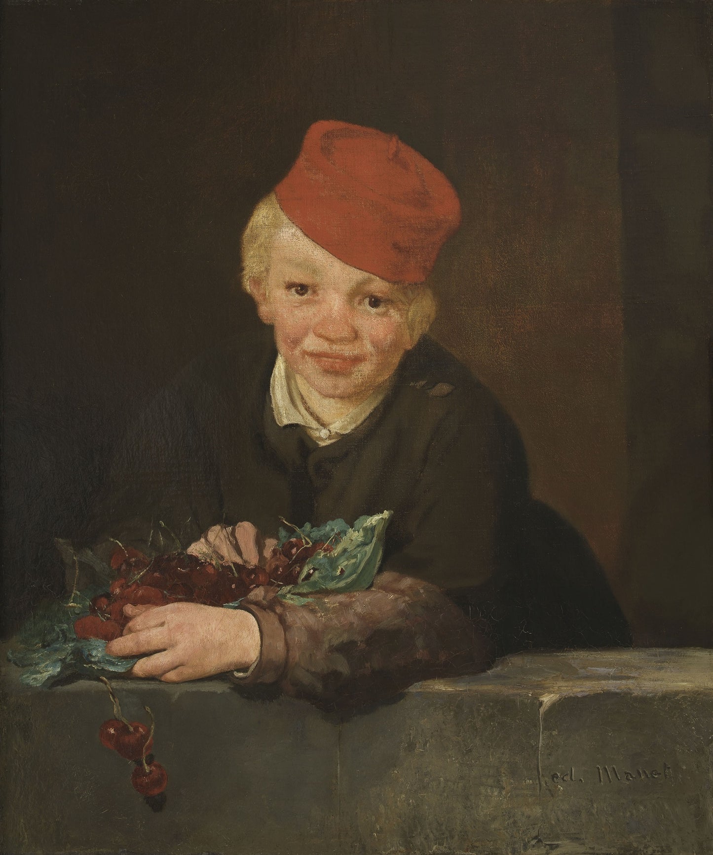 Boy with Cherries, vintage artwork by Édouard Manet, 12x8" (A4) Poster