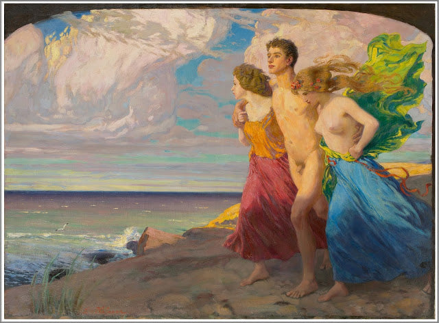 Spring Storm by Ludwig von Hofmann,A3(16x12")Poster