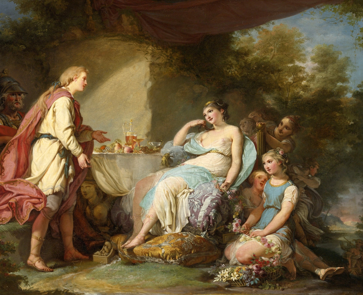 Telemachus on the Island of the Goddess Calypso, vintage artwork by Hugues Taraval, 12x8" (A4) Poster