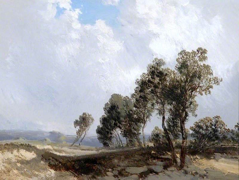 Landscape with a Cloudy Sky, vintage artwork by Eugène Ciceri, A3 (16x12") Poster Print