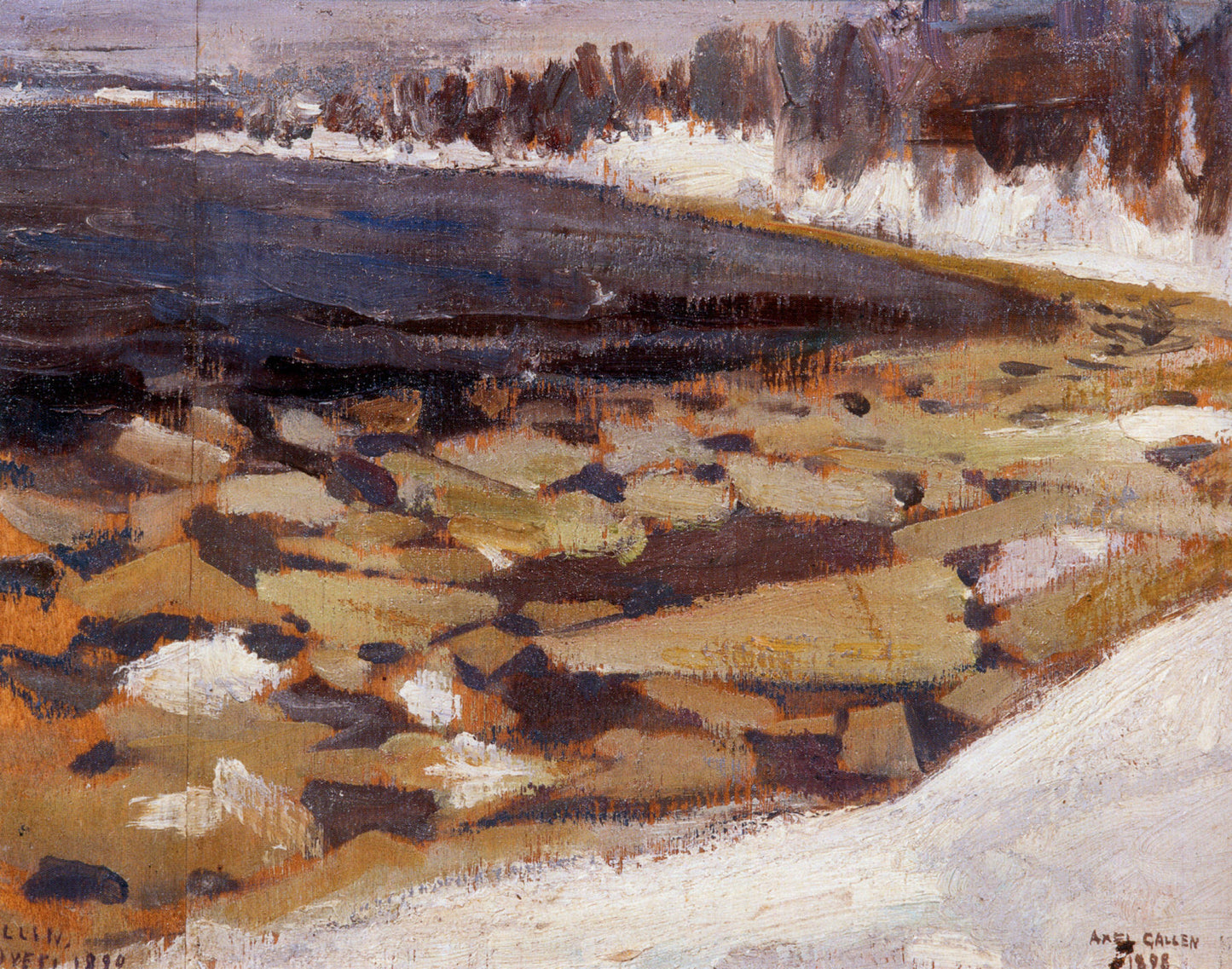 Ice Floes at Kalela's Shore, vintage artwork by Akseli Gallen-Kallela, 12x8" (A4) Poster