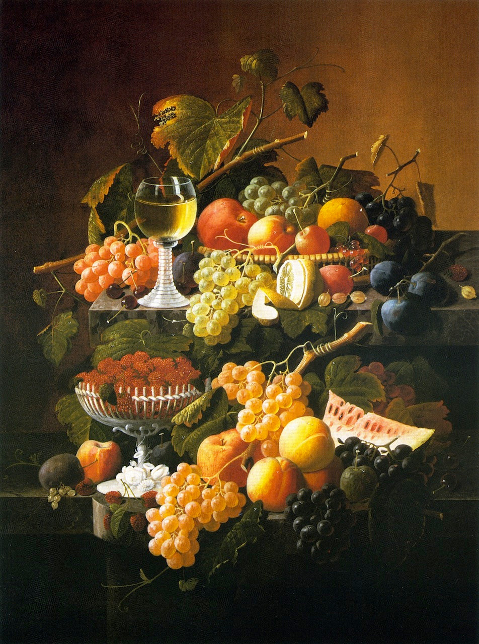 Still Life with Books and Spectacles, vintage artwork by Severin Roesen, A3 (16x12") Poster Print