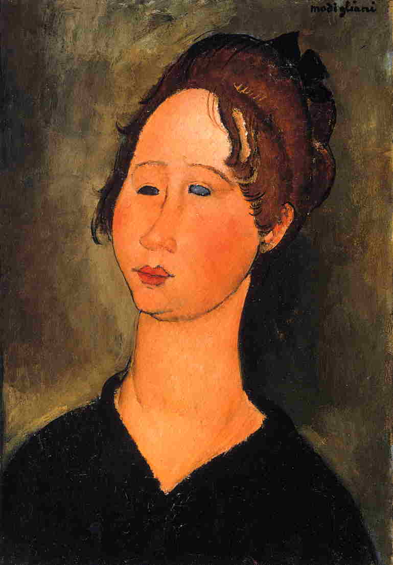 Burgundian Woman, vintage artwork by Amedeo Modigliani, 12x8" (A4) Poster