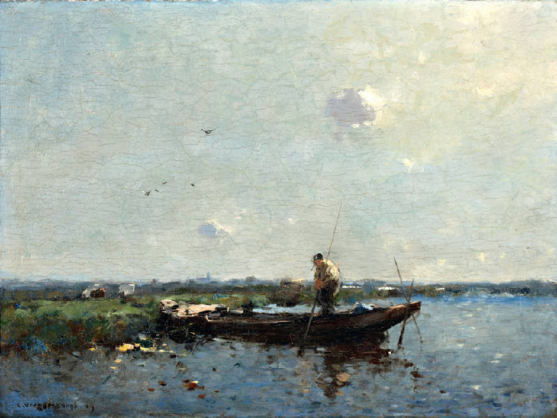 Farmer in a Boat by Cornelis Vreedenburgh,16x12(A3) Poster