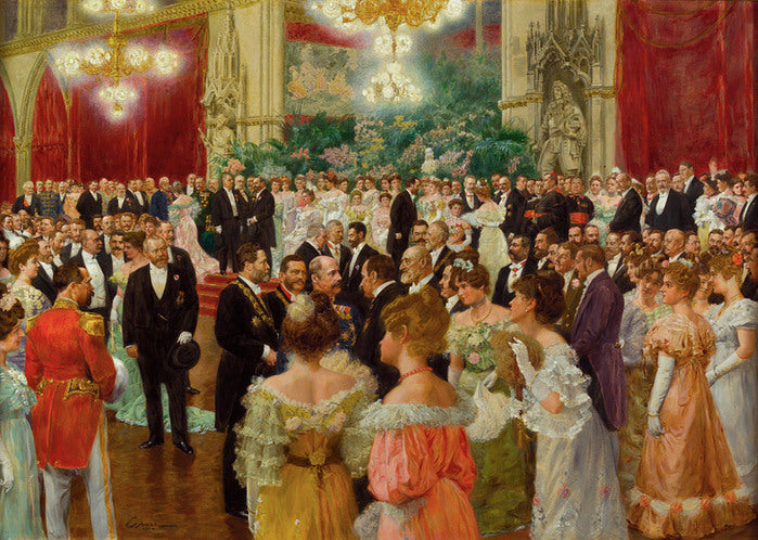 Vienna Municipal Ball, vintage artwork by Wilhelm Gause, 12x8" (A4) Poster