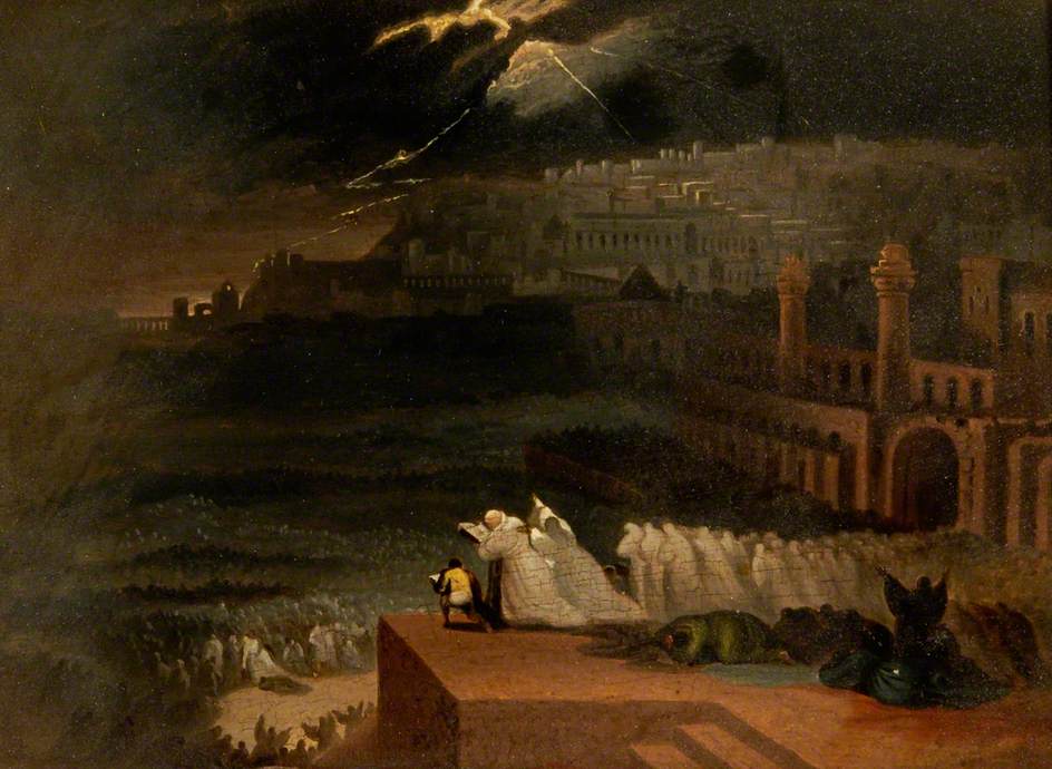 Jonah Preaching before Nineveh, vintage artwork by John Martin, 12x8" (A4) Poster