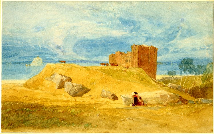 'Bamborough Castle', vintage artwork by John Sell Cotman, 12x8" (A4) Poster
