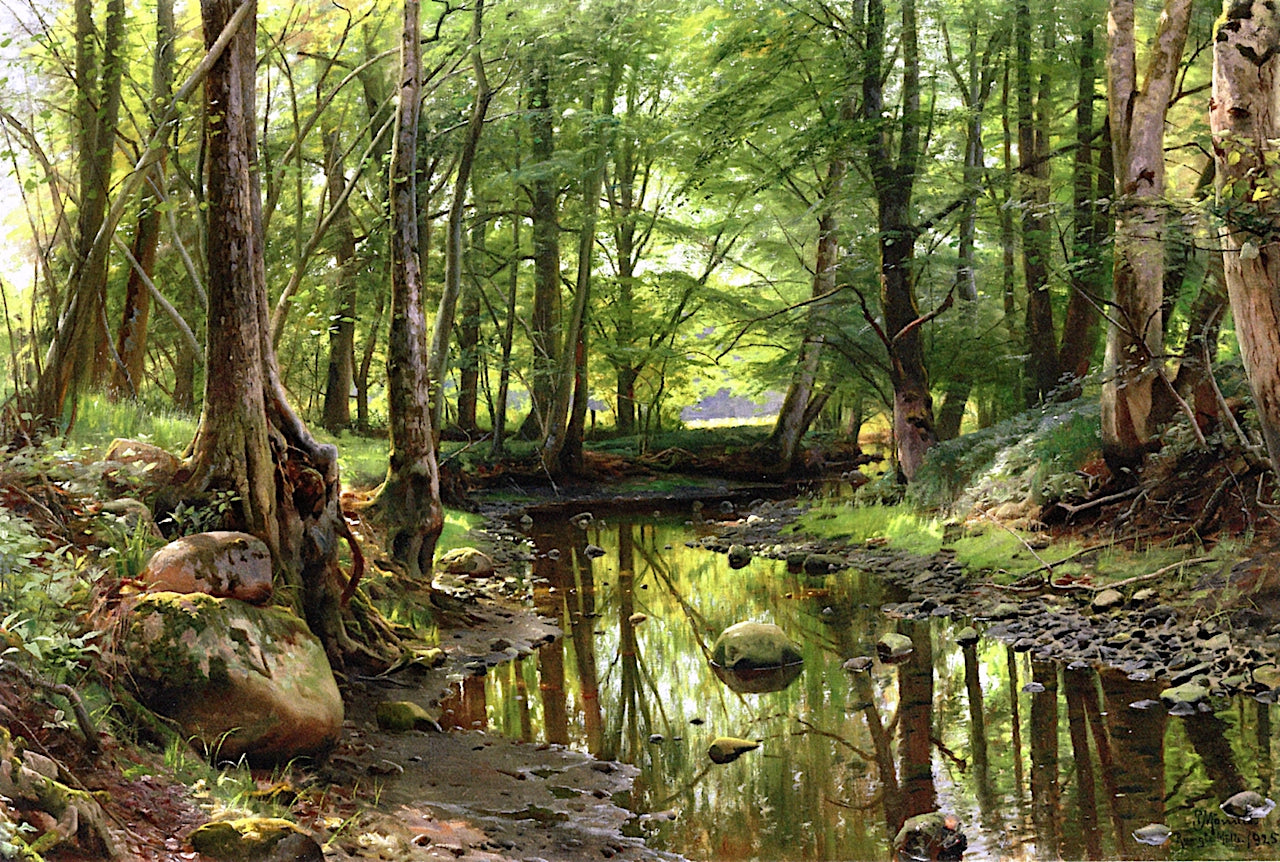 A Stream in the Forest by Peder Mork Monsted,A3(16x12")Poster