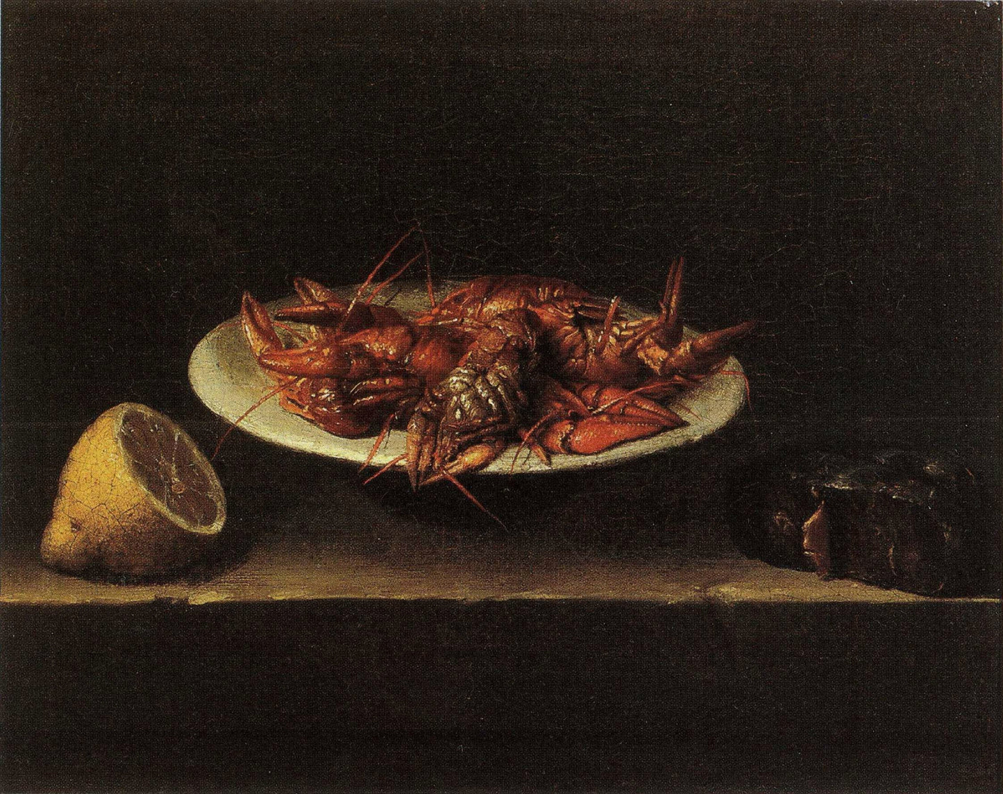 Crayfish dish, vintage artwork by Sebastien Stoskopff, 12x8" (A4) Poster