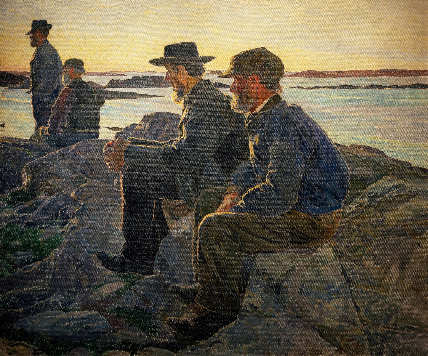 On the Rocks at Fiskebackskil, vintage artwork by Carl Wilhelm Wilhelmson, 12x8" (A4) Poster