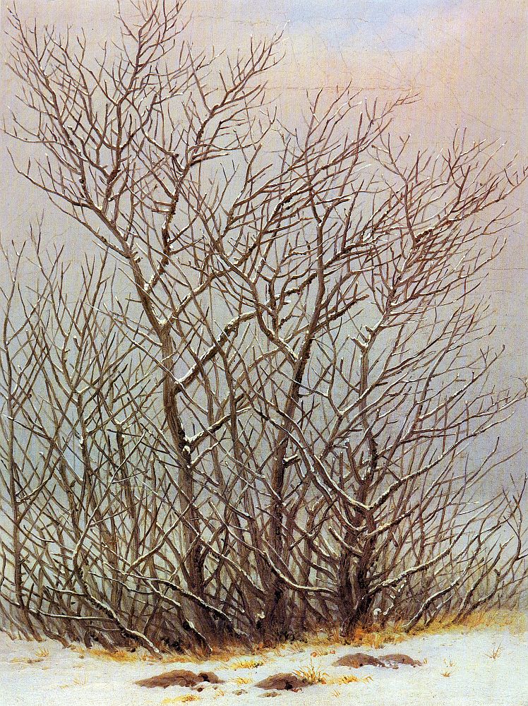 Trees under the Snow, vintage artwork by Caspar David Friedrich, 12x8" (A4) Poster