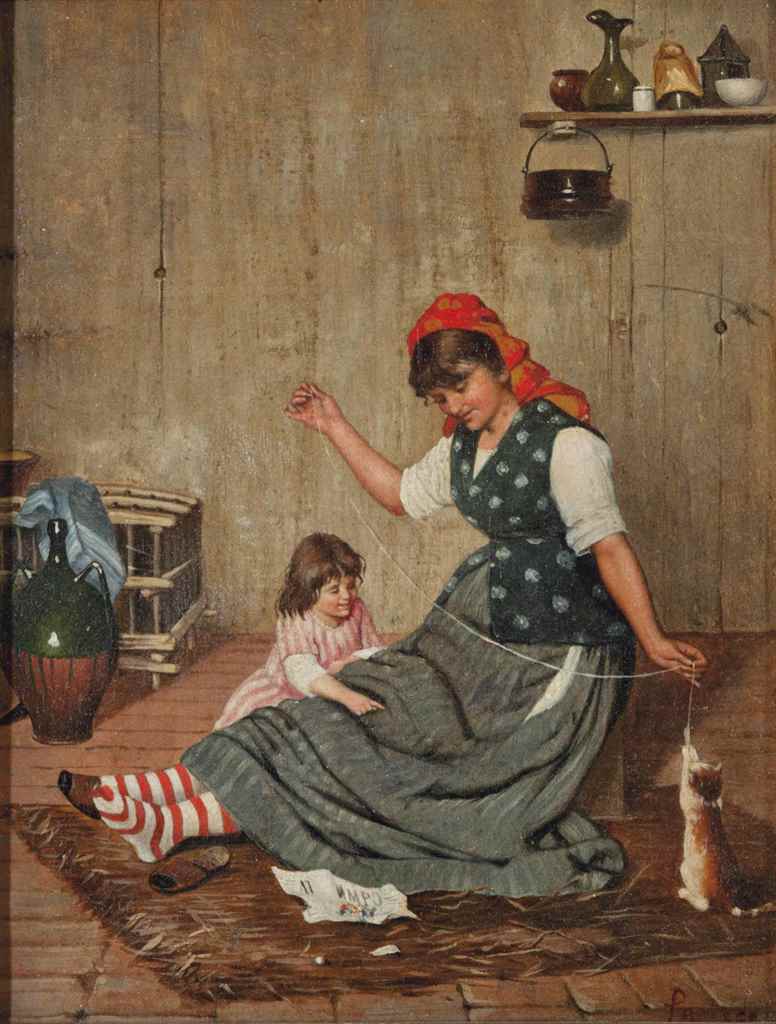 Playtime, vintage artwork by Luigi Pastega, 12x8" (A4) Poster