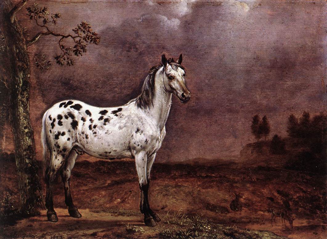The Spotted Horse, vintage artwork by Paulus Potter, 12x8" (A4) Poster