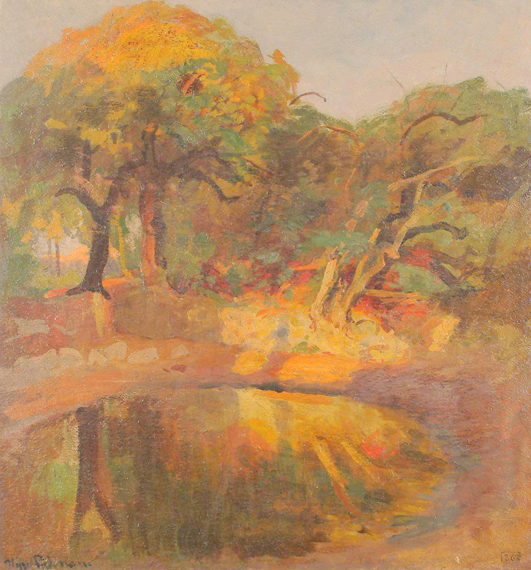 A woodland pool, vintage artwork by Viggo Pedersen, 12x8" (A4) Poster