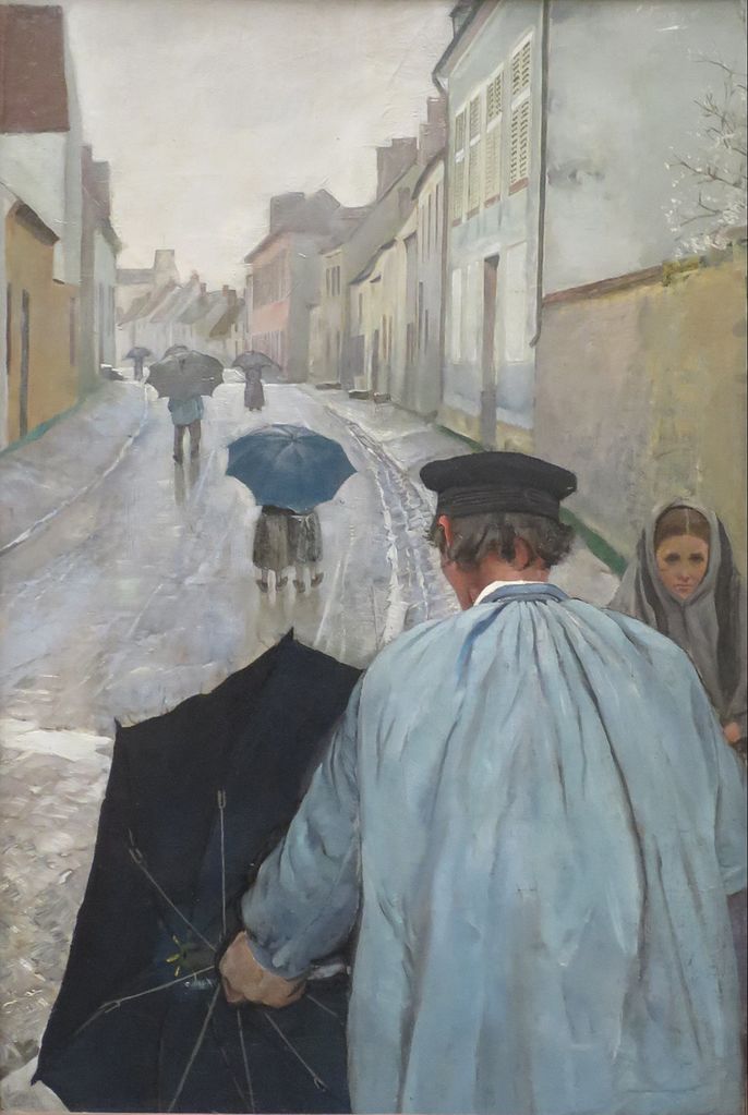 Village Street in Normandy by Christian Krohg,A3(16x12")Poster