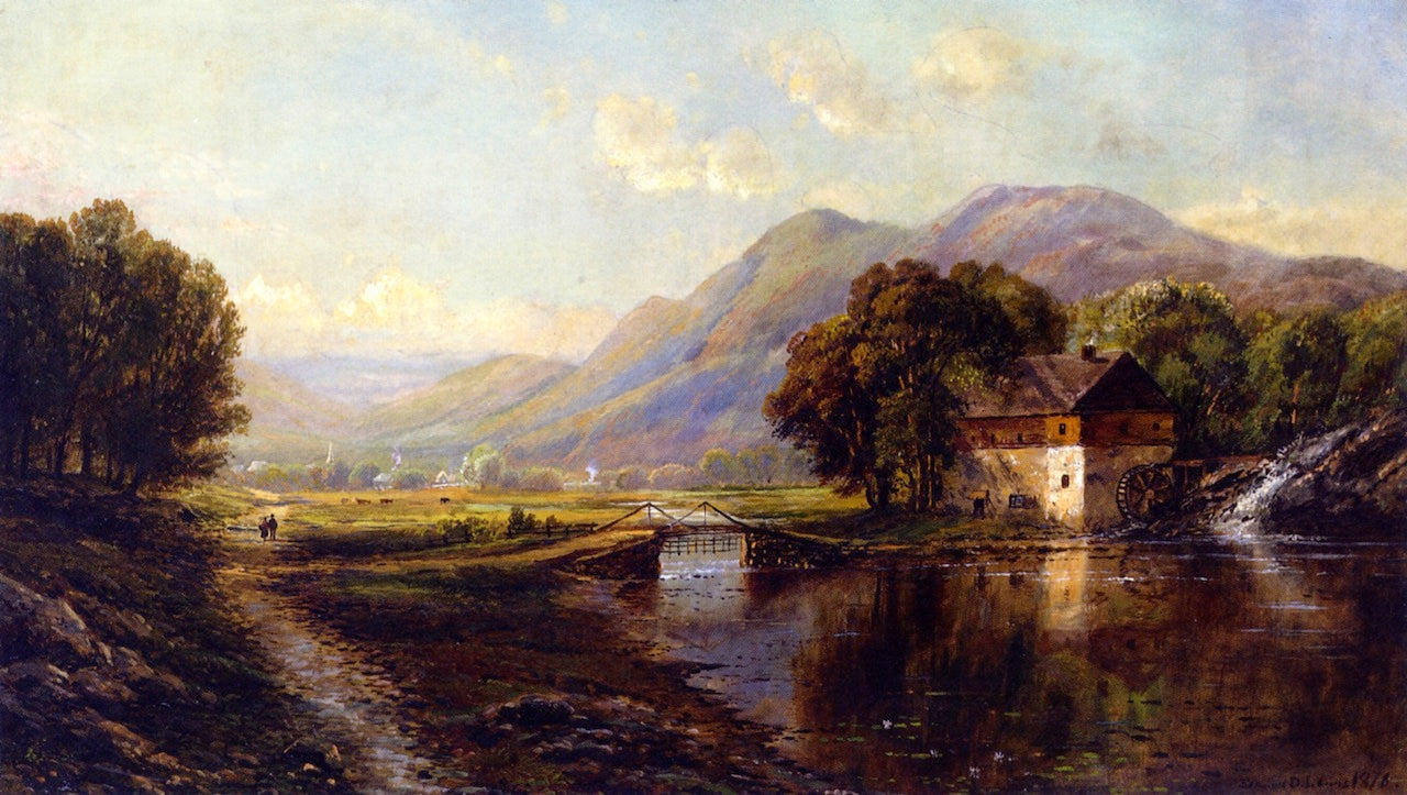 by the Mill Stream, vintage artwork by Edmund Darch Lewis, 12x8" (A4) Poster